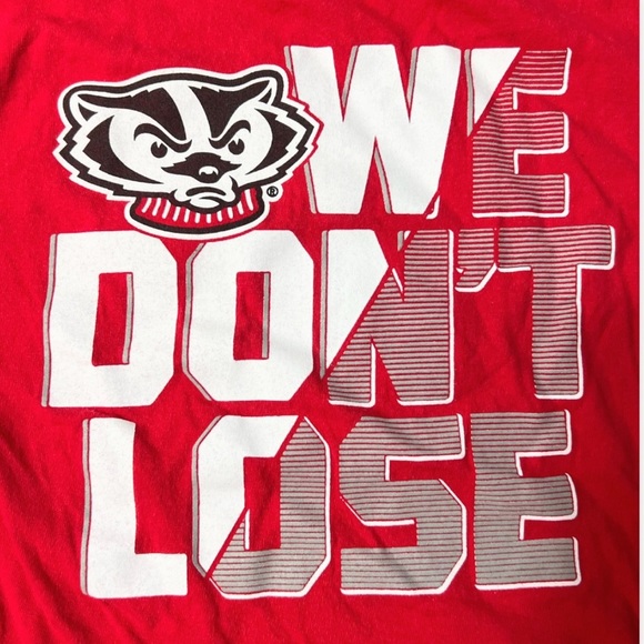 Russell Brand Wisconsin Badgers Kids Tee “We Don’t Lose” on Back Size S (6-7) - Picture 4 of 9